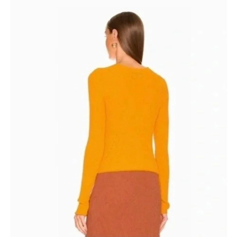 RAG &‎ BONE Soleil Ribbed Cotton-Blend Cardigan Sweater Marigold Orange Small